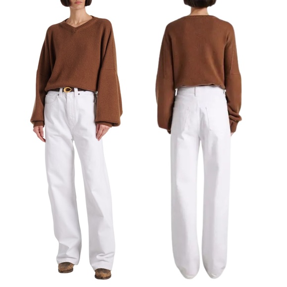 KHAITE Denim - NWT KHAITE Bonnie White Straight-Leg Jeans US28